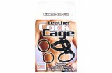 Leather Cock Cage With 3 Rings