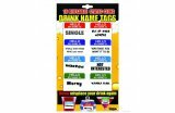 16 Reusable Static Cling Drink Name Tags